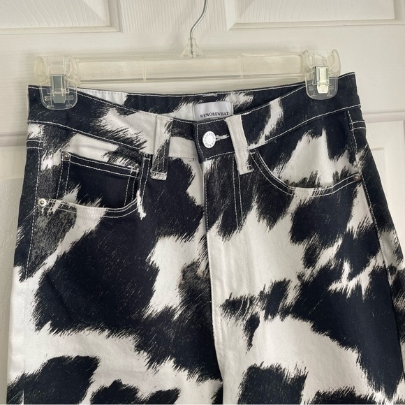 WeWoreWhat Stiletto Slit Skinny Animal Print denim ladies size 25 ladies Revolve - Picture 3 of 7
